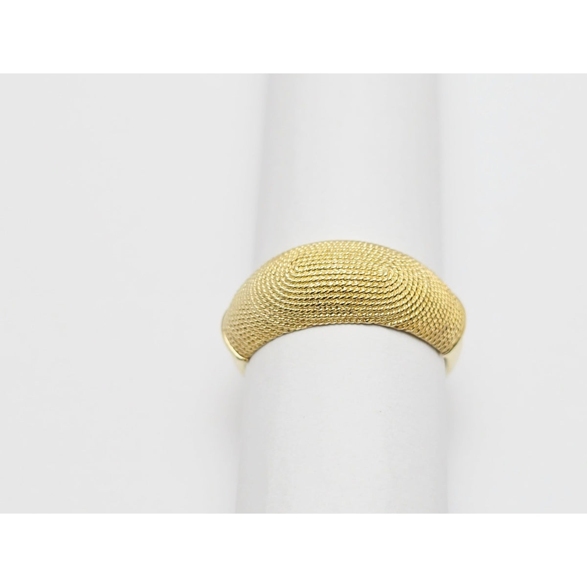 14K Yellow Gold Granulated Domed Mesh Filigree Ring