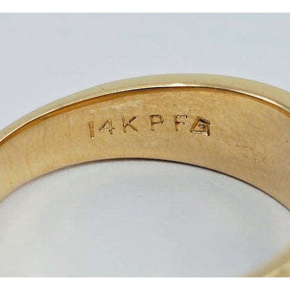 14K Yellow Gold Vertical Row 3 Diamond Ring Band