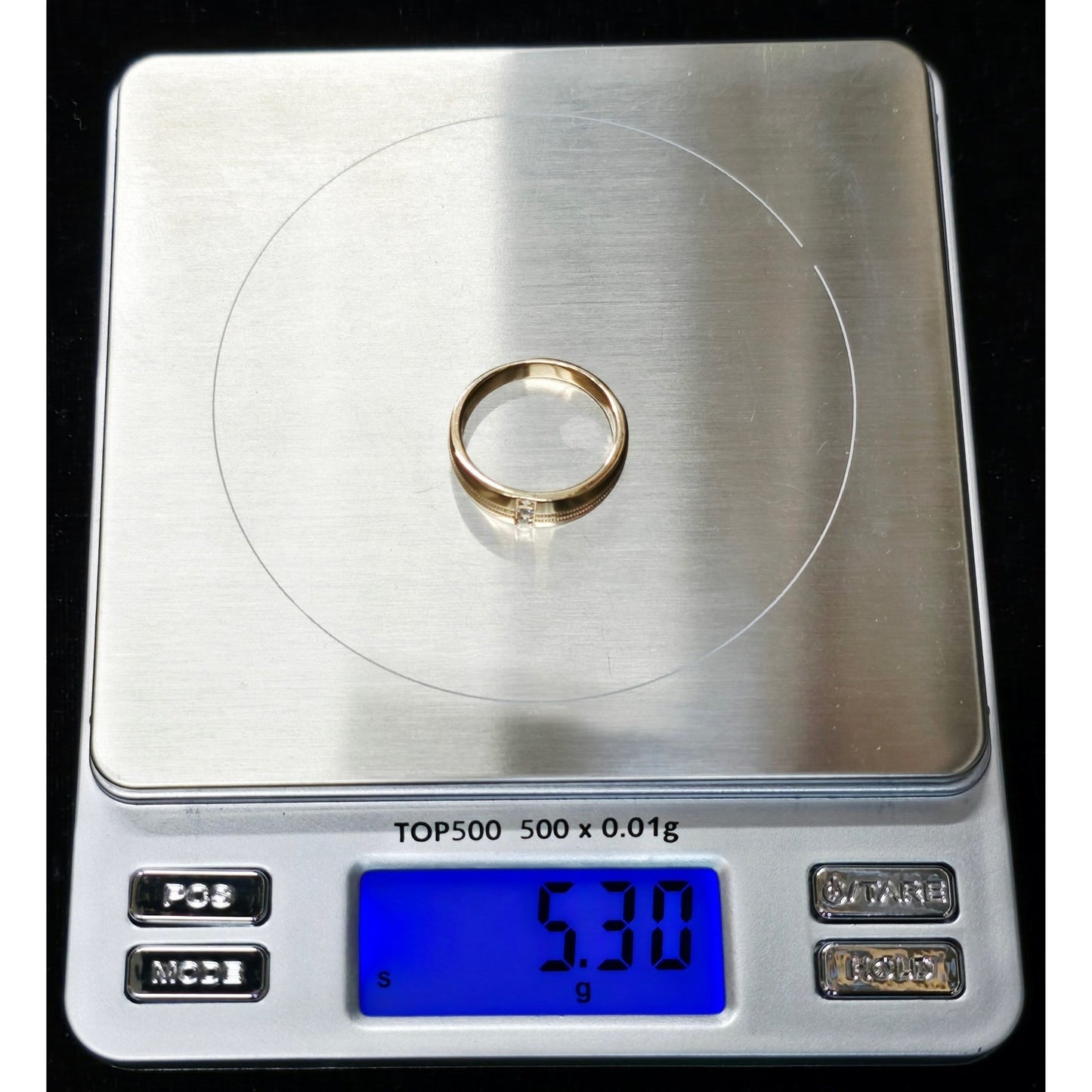 14K Yellow Gold Vertical Row 3 Diamond Ring Band