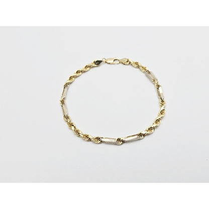 14K Two Tone Gold Milano Rope Bracelet