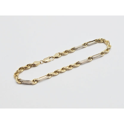 14K Two Tone Gold Milano Rope Bracelet