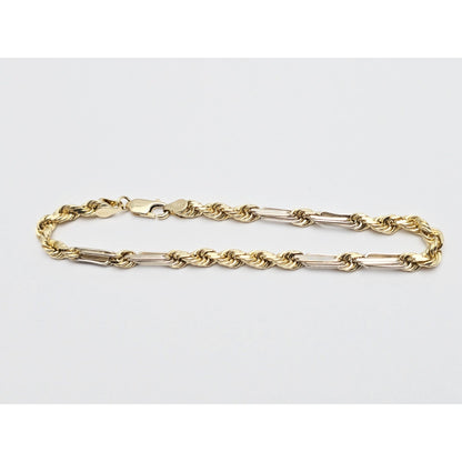 14K Two Tone Gold Milano Rope Bracelet