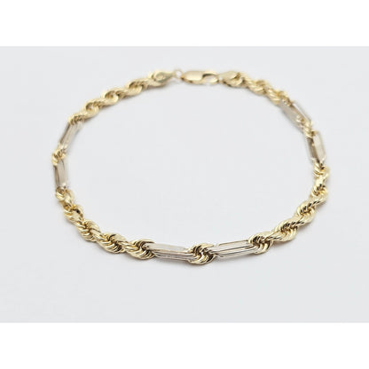 14K Two Tone Gold Milano Rope Bracelet