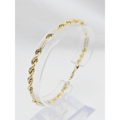 14K Two Tone Gold Milano Rope Bracelet