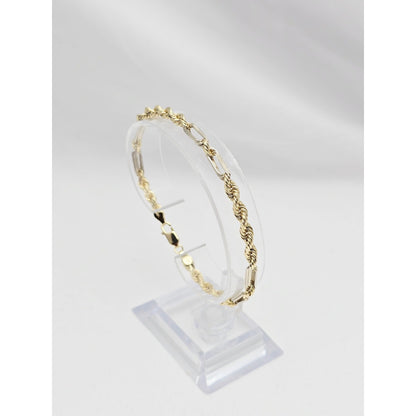 14K Two Tone Gold Milano Rope Bracelet