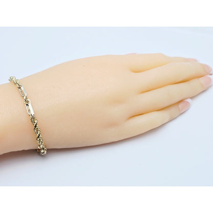 14K Two Tone Gold Milano Rope Bracelet
