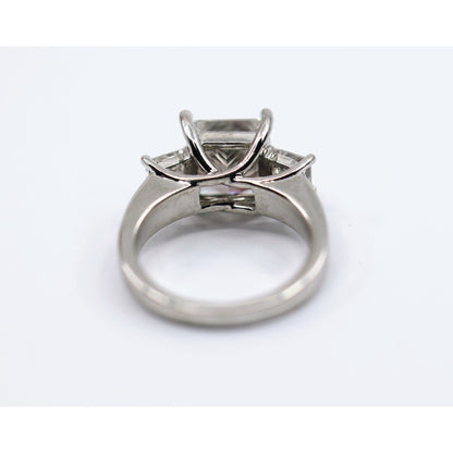 IGI 4.02ct Princess Lab Grown Diamond 3 Stone Ring 10K White Gold F VS1 Size 6.5