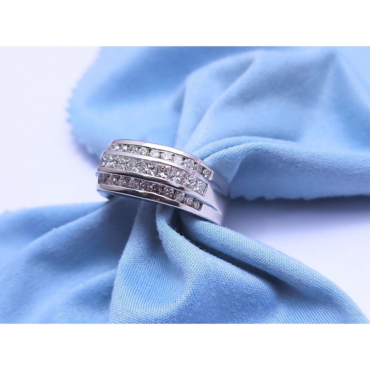 14K White Gold Diamond Men's Ring