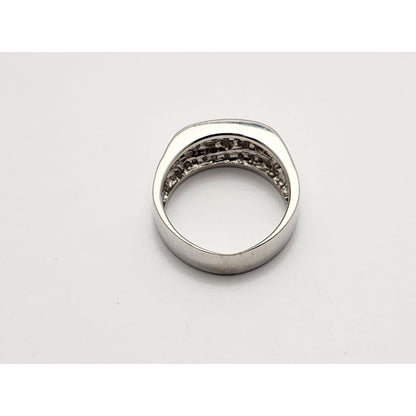 14K White Gold Diamond Men's Ring