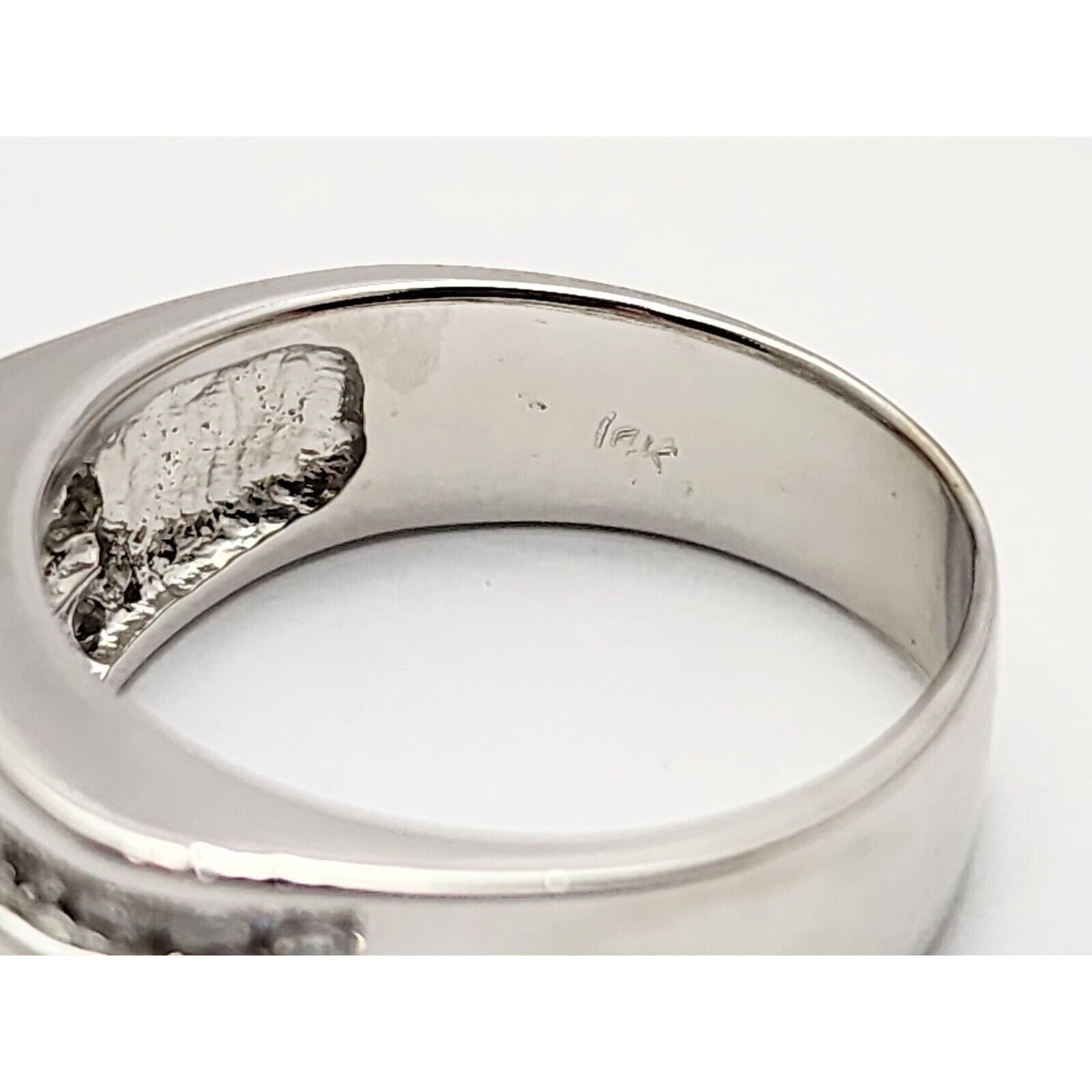14K White Gold Diamond Men's Ring