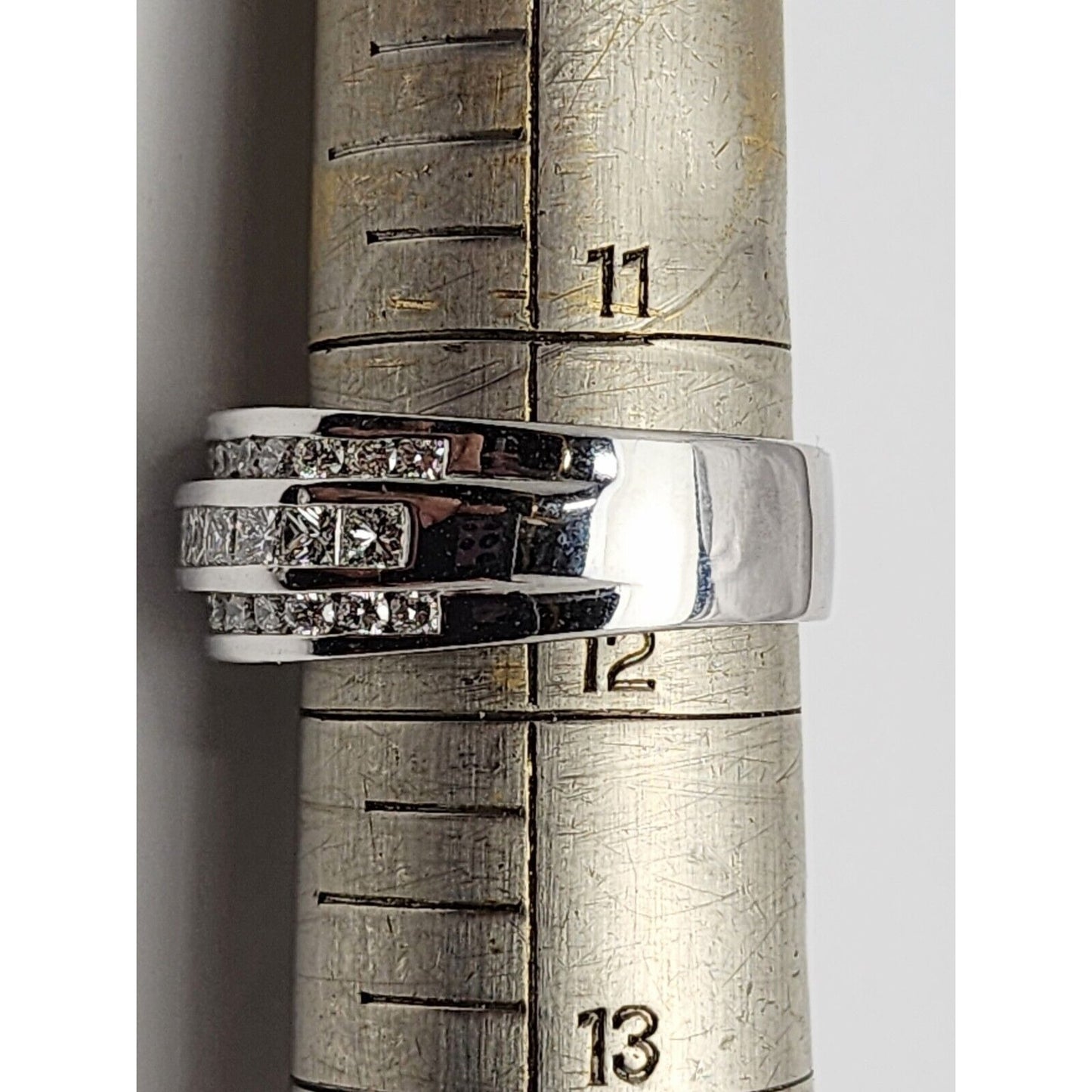 14K White Gold Diamond Men's Ring