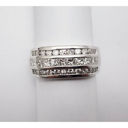 14K White Gold Diamond Men's Ring