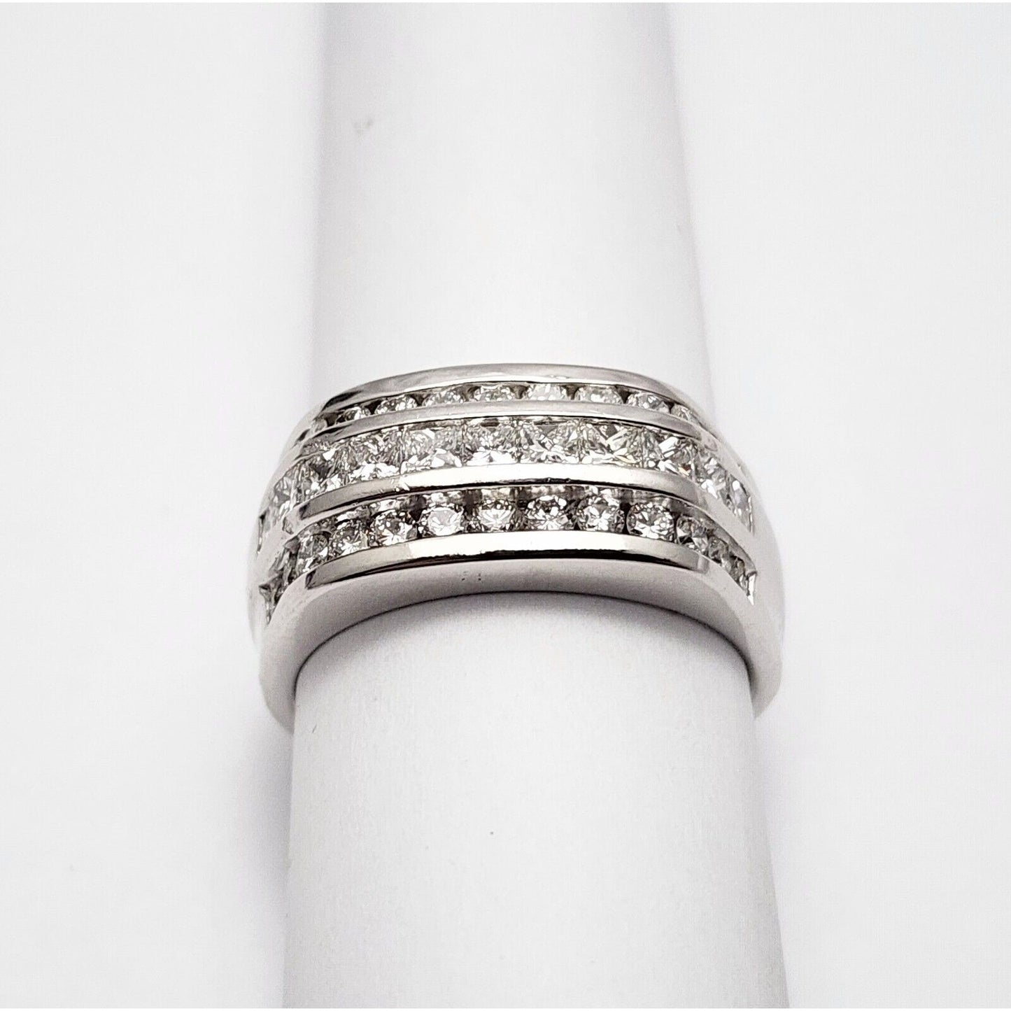 14K White Gold Diamond Men's Ring