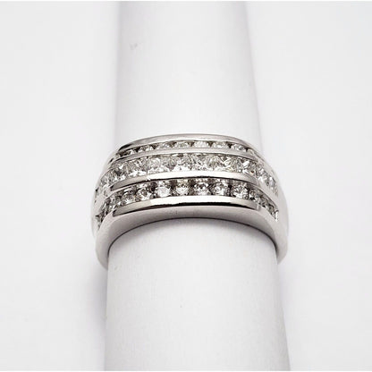 14K White Gold Diamond Men's Ring