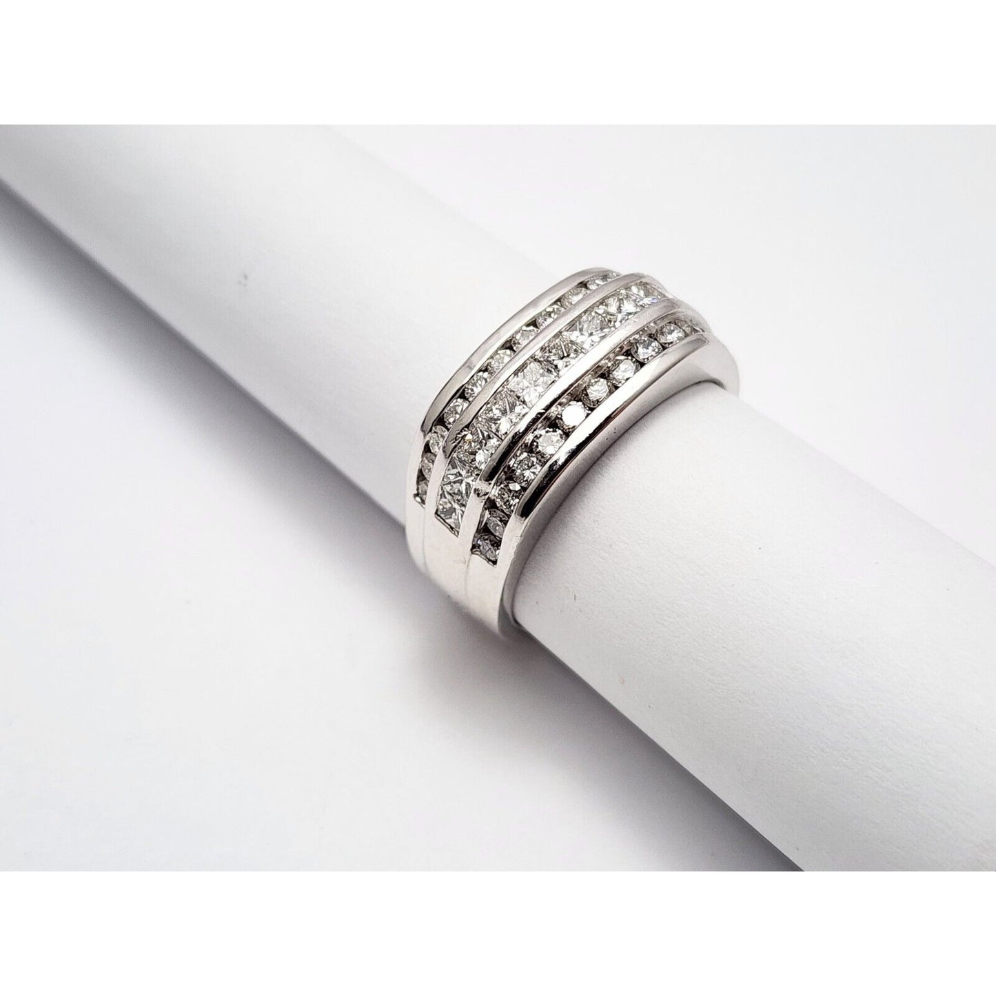14K White Gold Diamond Men's Ring