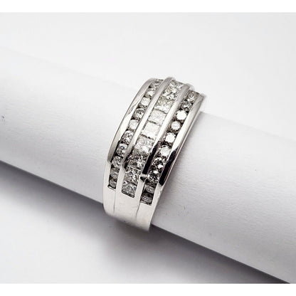14K White Gold Diamond Men's Ring