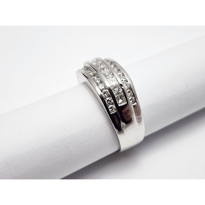 14K White Gold Diamond Men's Ring