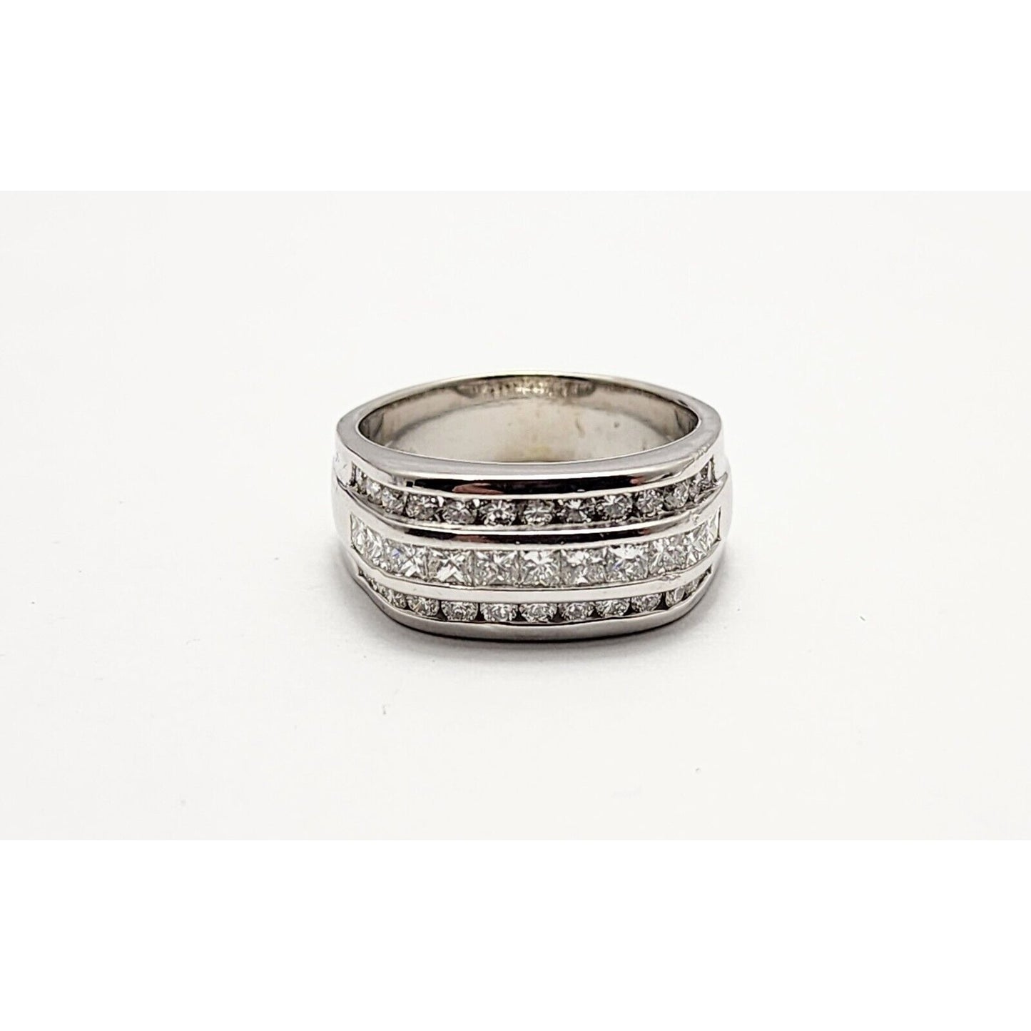 14K White Gold Diamond Men's Ring