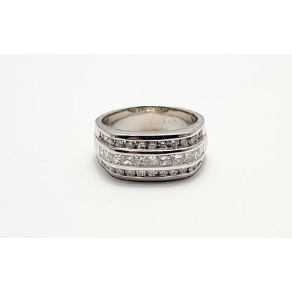 14K White Gold Diamond Men's Ring
