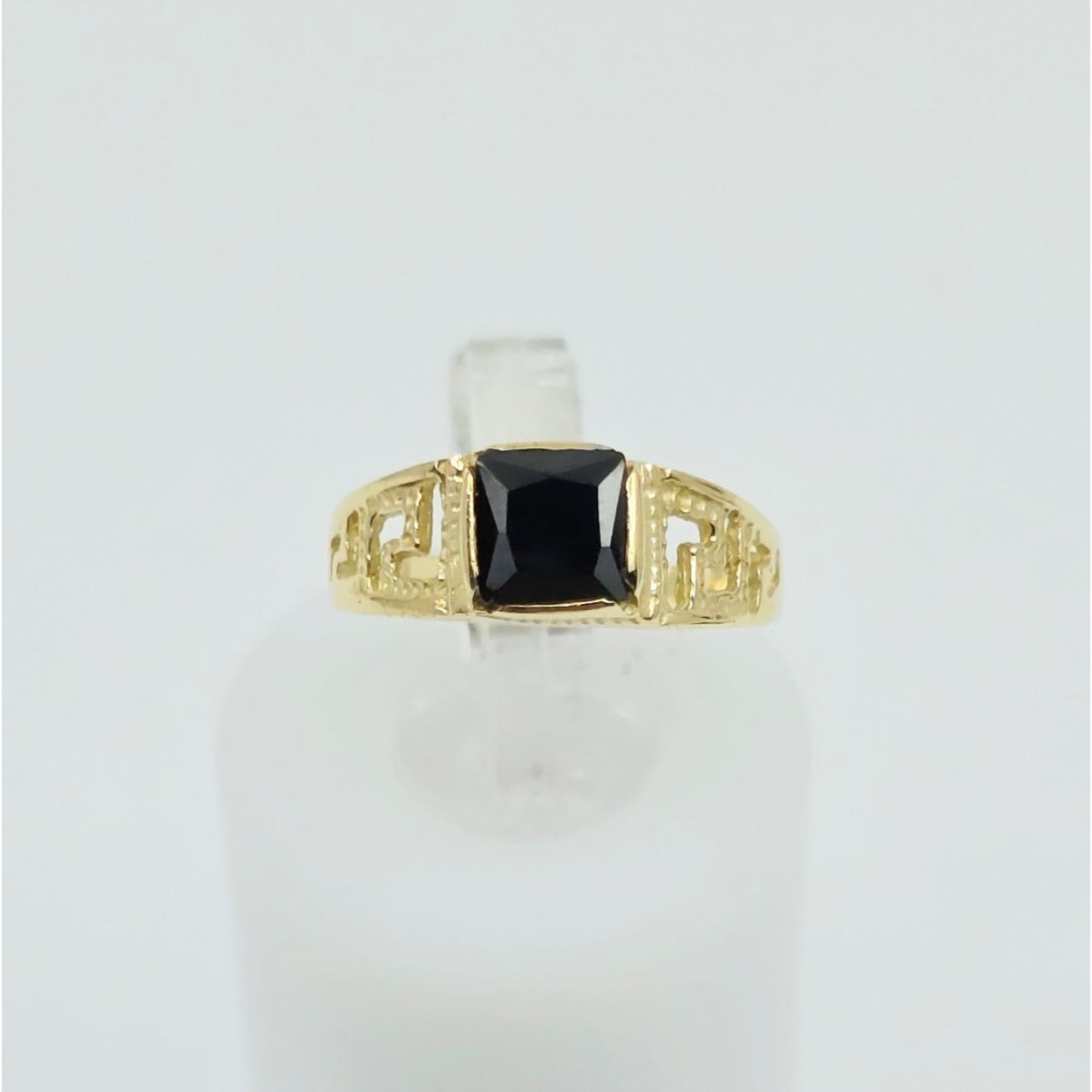14K Yellow Gold Square Onyx Baby Ring
