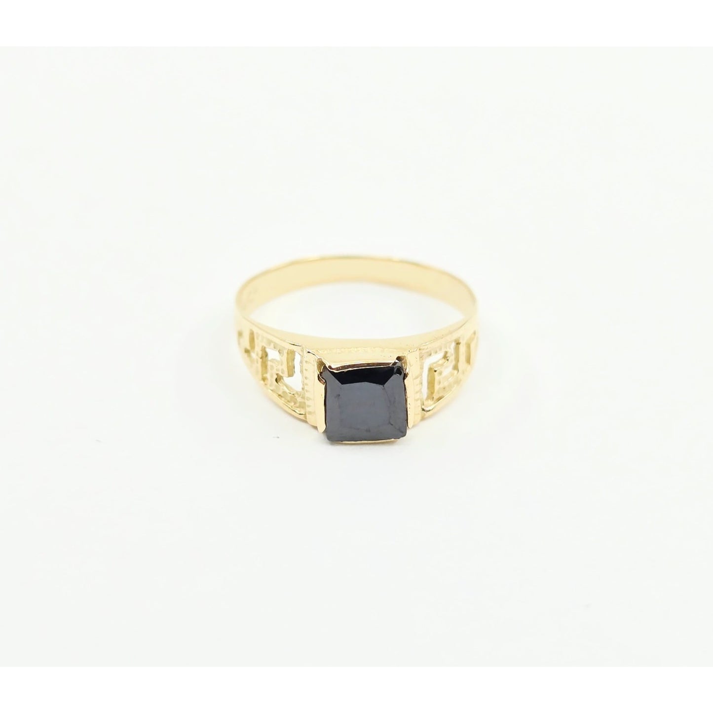 14K Yellow Gold Square Onyx Baby Ring