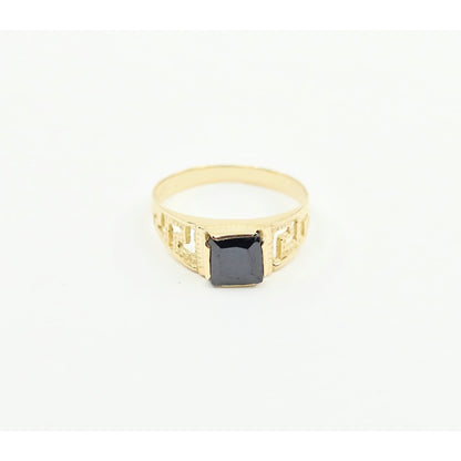 14K Yellow Gold Square Onyx Baby Ring