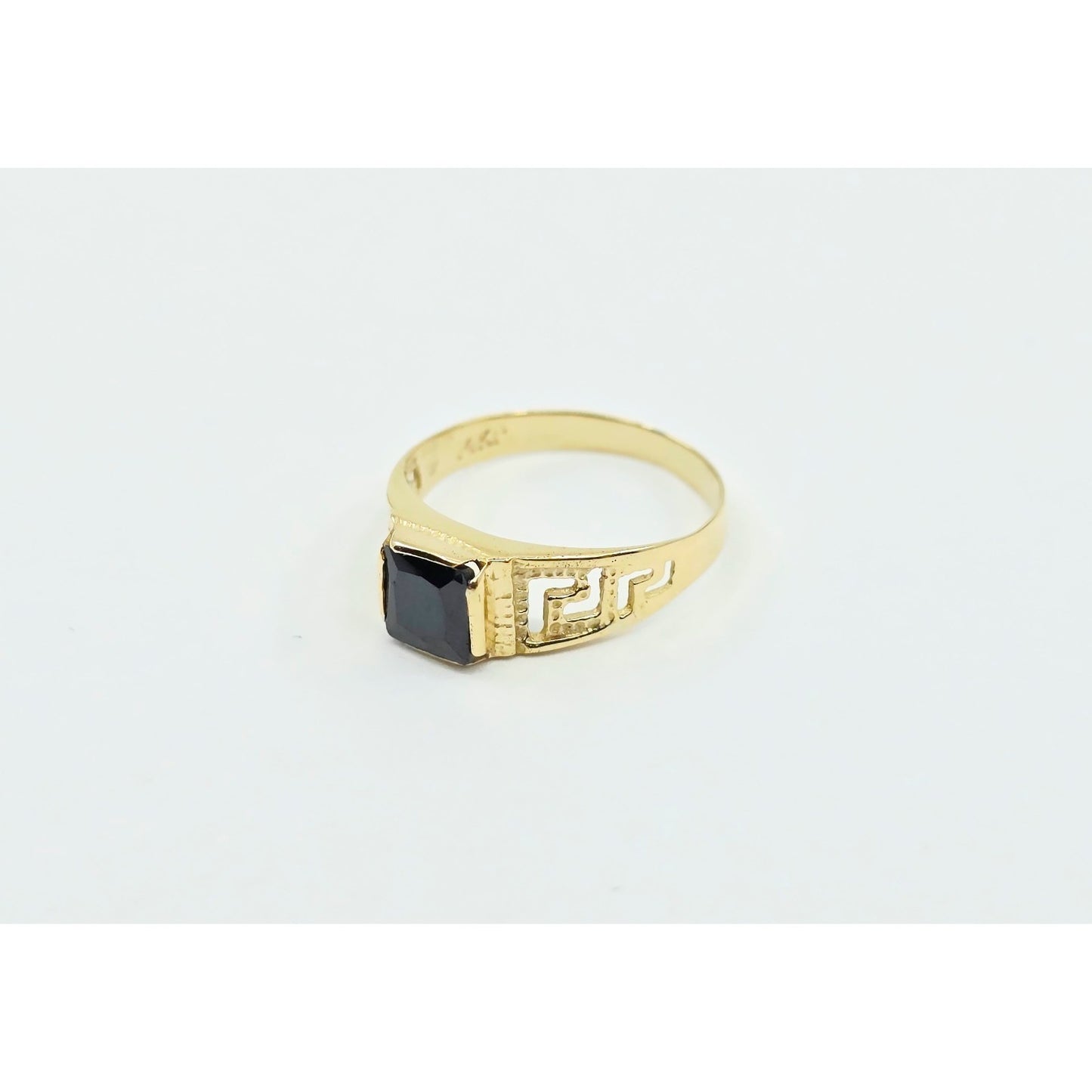 14K Yellow Gold Square Onyx Baby Ring