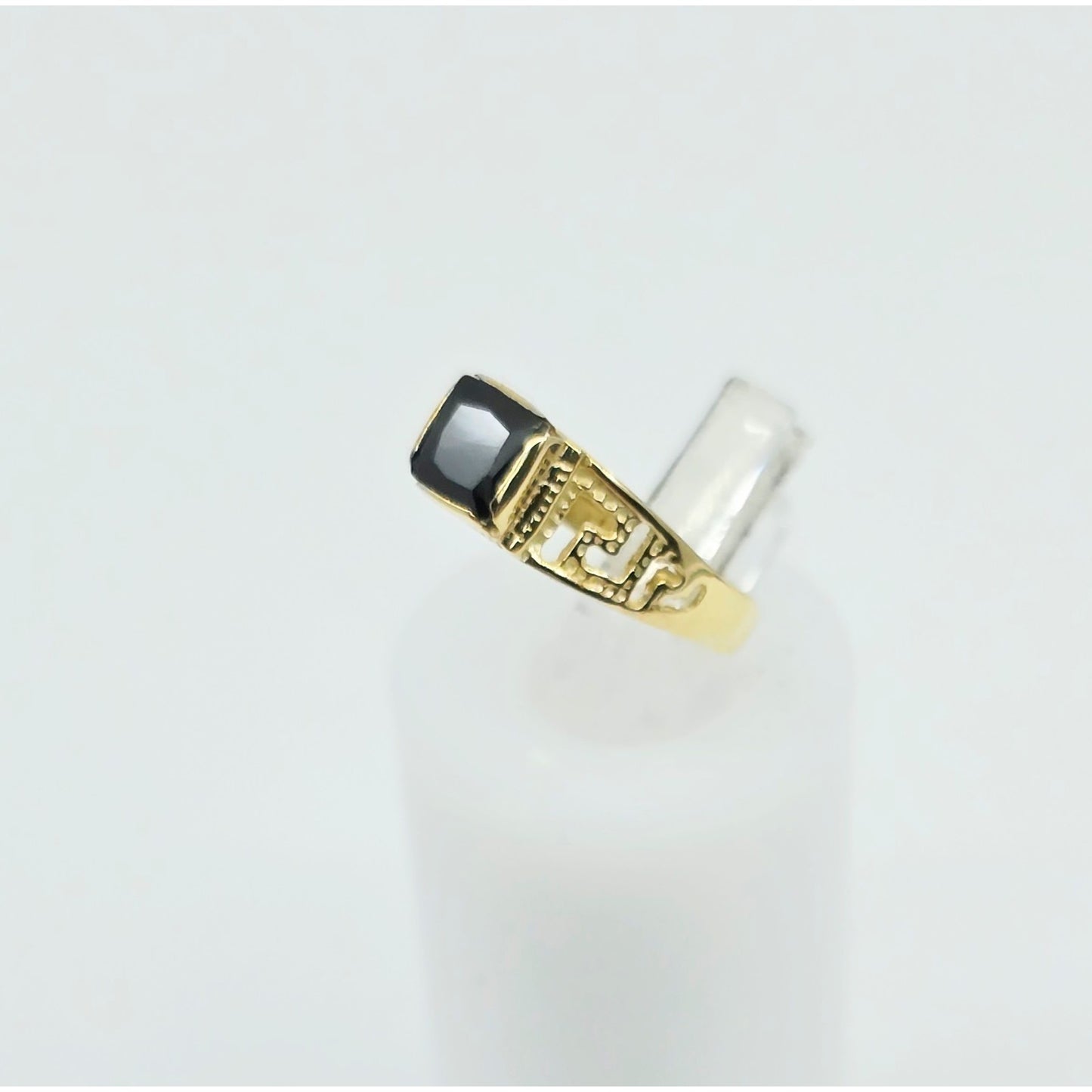 14K Yellow Gold Square Onyx Baby Ring