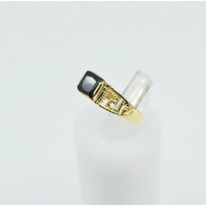 14K Yellow Gold Square Onyx Baby Ring