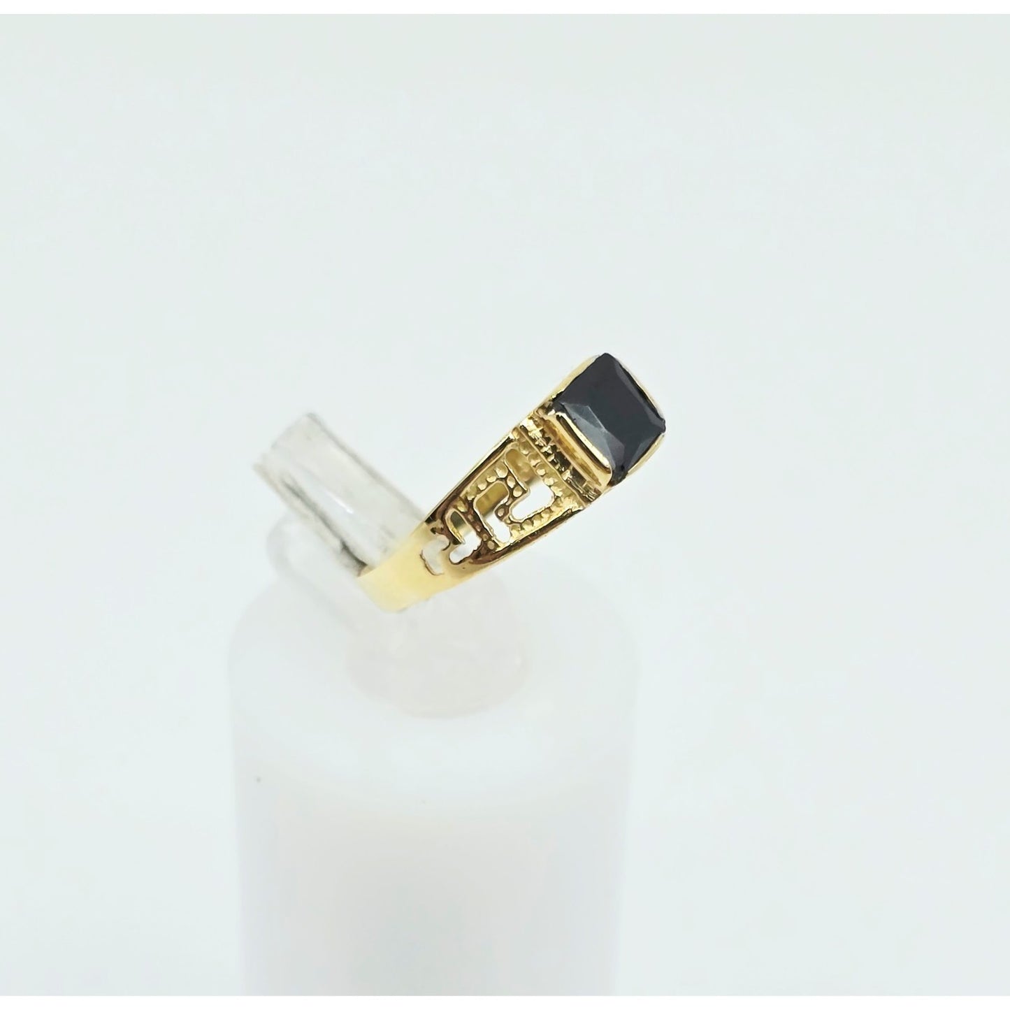 14K Yellow Gold Square Onyx Baby Ring
