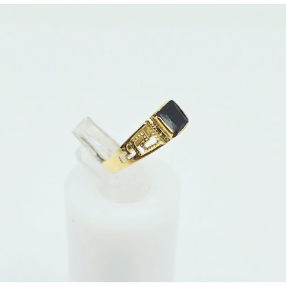 14K Yellow Gold Square Onyx Baby Ring