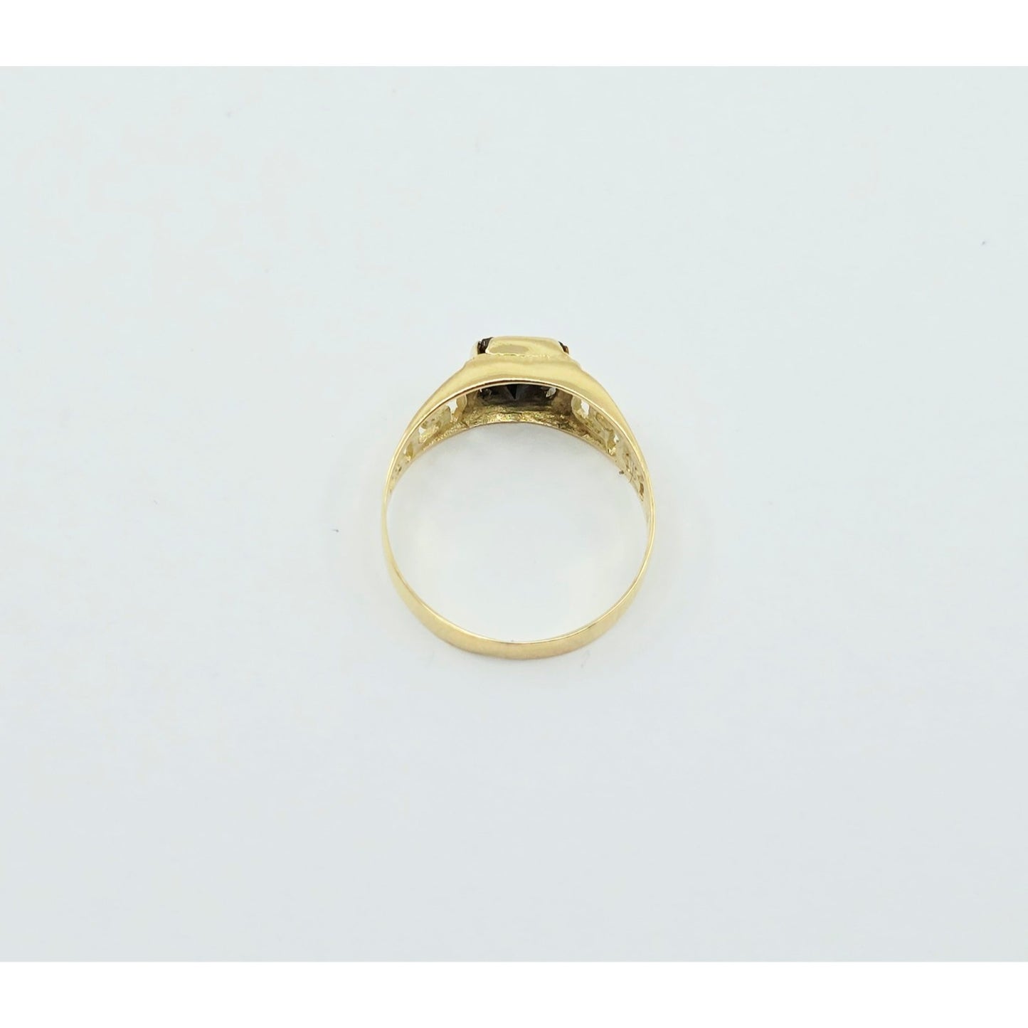 14K Yellow Gold Square Onyx Baby Ring