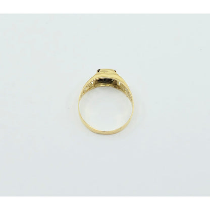 14K Yellow Gold Square Onyx Baby Ring