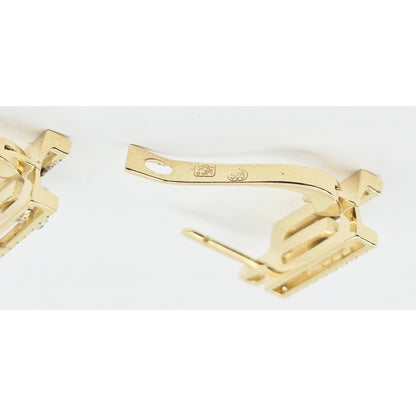 14K Yellow Gold Motion Diamond French Clip Earrings