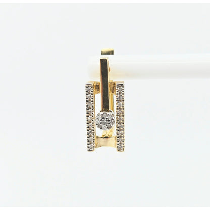 14K Yellow Gold Motion Diamond French Clip Earrings