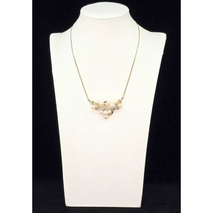 14K Yellow Gold Pearl & Diamond Resizable Choker Flat Link Chain Necklace