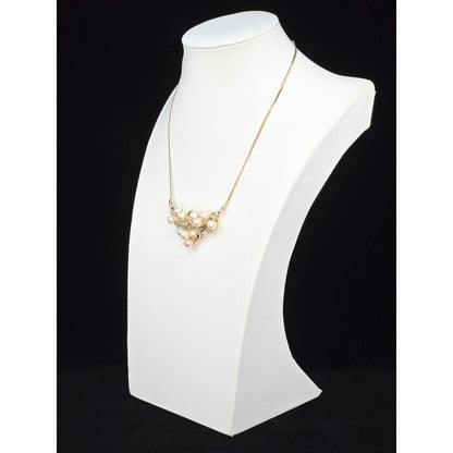 14K Yellow Gold Pearl & Diamond Resizable Choker Flat Link Chain Necklace