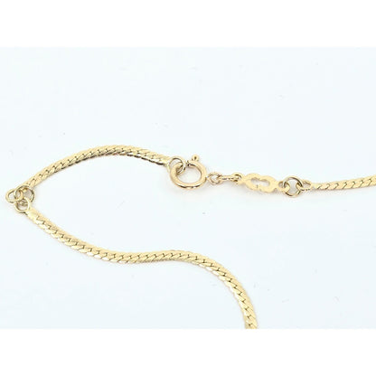 14K Yellow Gold Pearl & Diamond Resizable Choker Flat Link Chain Necklace