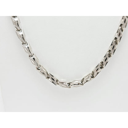 14K White Gold Custom Link Chain Necklace