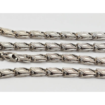 14K White Gold Custom Link Chain Necklace
