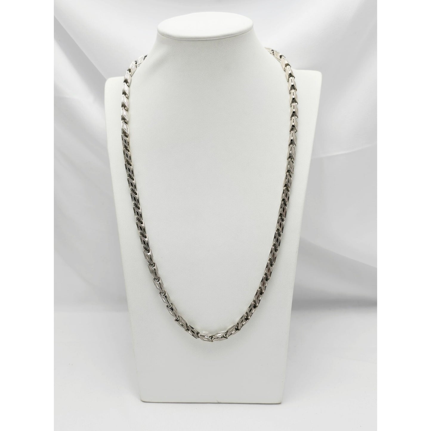 14K White Gold Custom Link Chain Necklace
