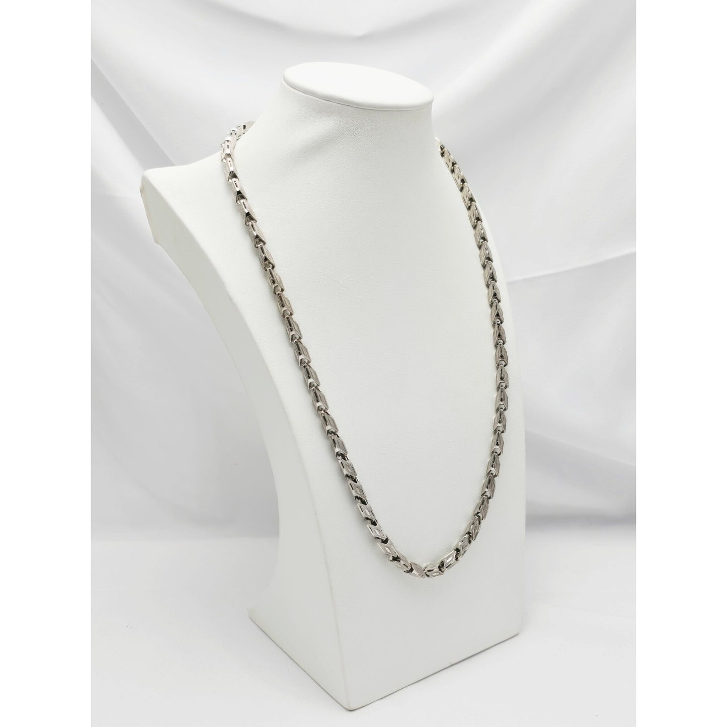 14K White Gold Custom Link Chain Necklace