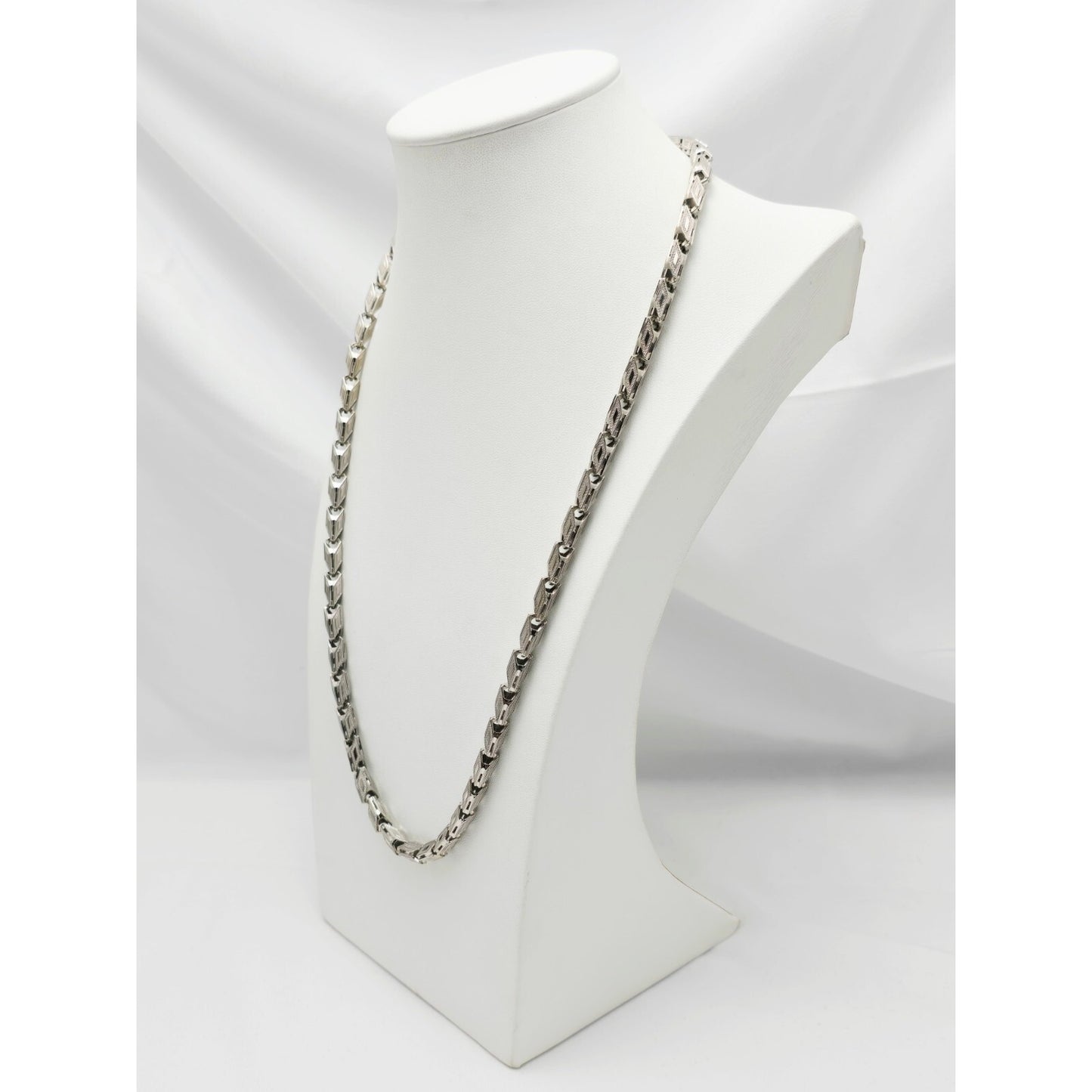 14K White Gold Custom Link Chain Necklace