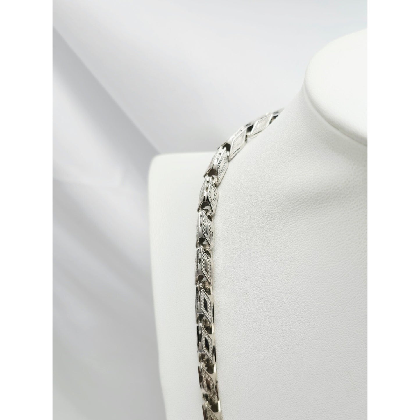 14K White Gold Custom Link Chain Necklace