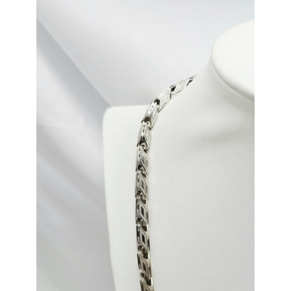 14K White Gold Custom Link Chain Necklace