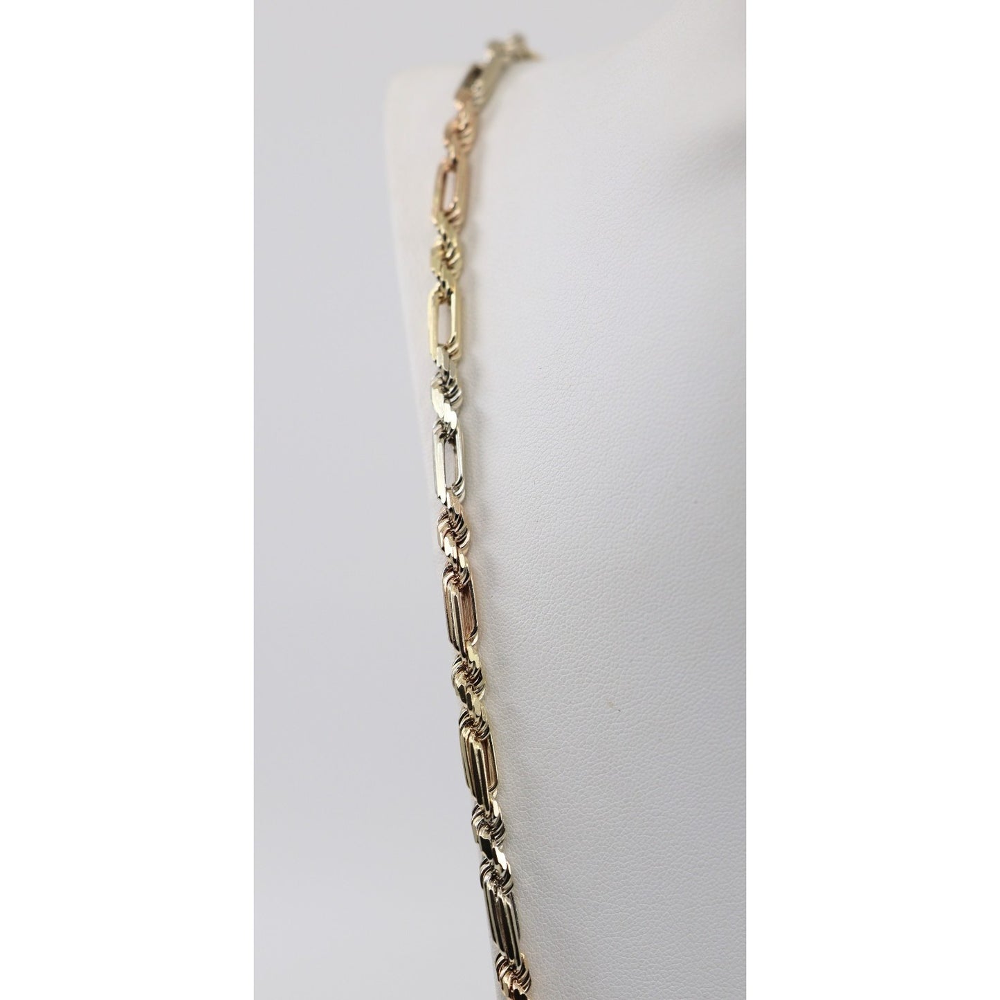 14K Tri Tone Gold Milano Rope Chain Necklace