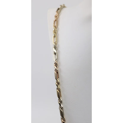 14K Tri Tone Gold Milano Rope Chain Necklace