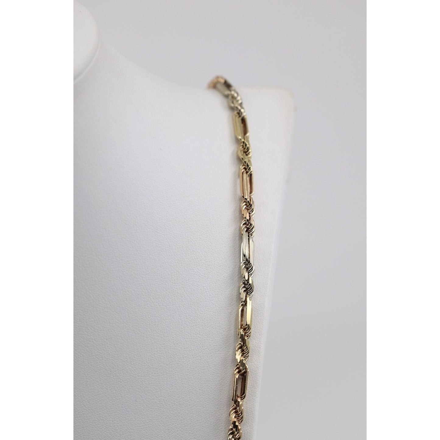 14K Tri Tone Gold Milano Rope Chain Necklace