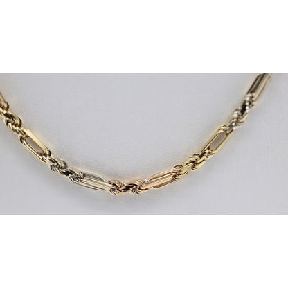 14K Tri Tone Gold Milano Rope Chain Necklace