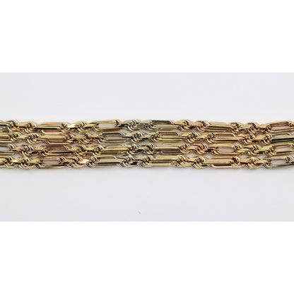 14K Tri Tone Gold Milano Rope Chain Necklace